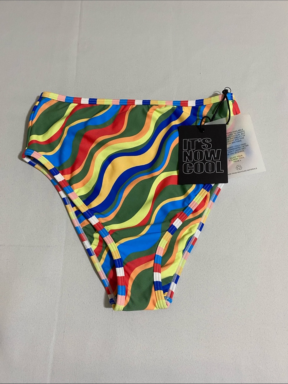 IT'S NOW COOL by Free People Carnival Motif Hi-rise Bikini Bottom Size S